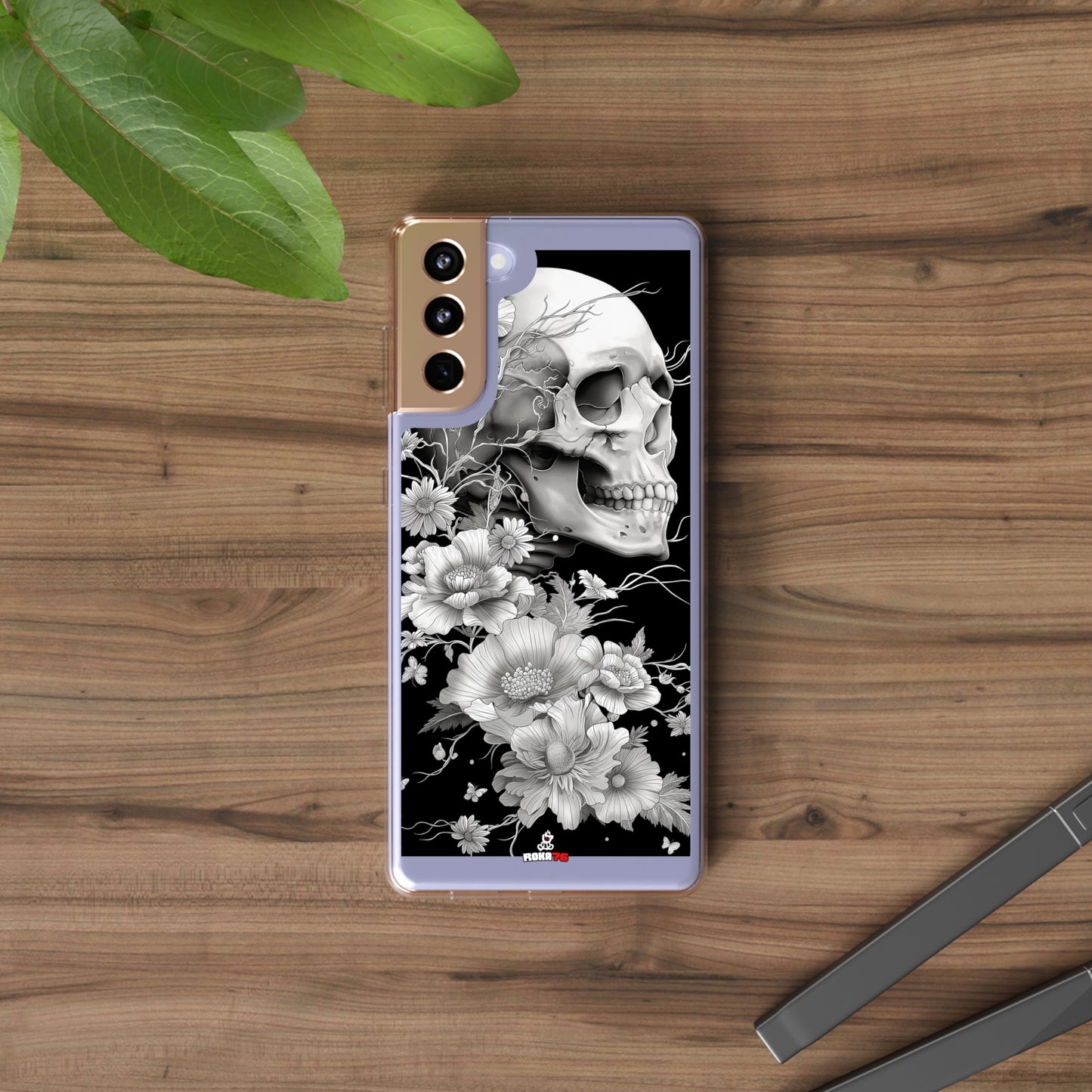 Clear Phone Cases White Skull