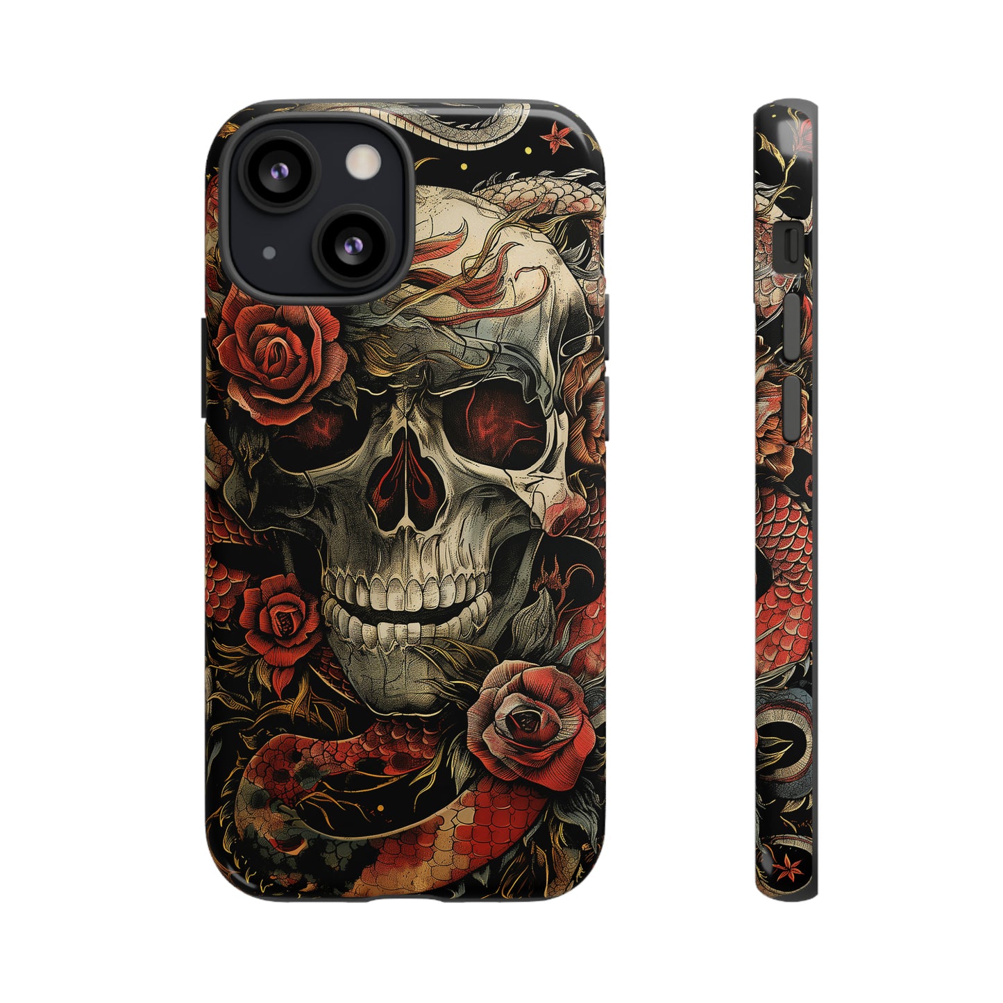 Tough Phone Case Skull and Rose 02