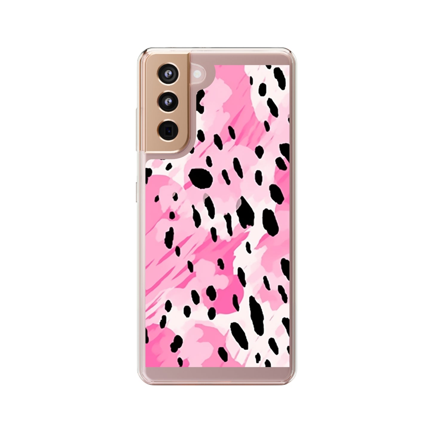 Clear Phone Cases Pink Leopard Spots