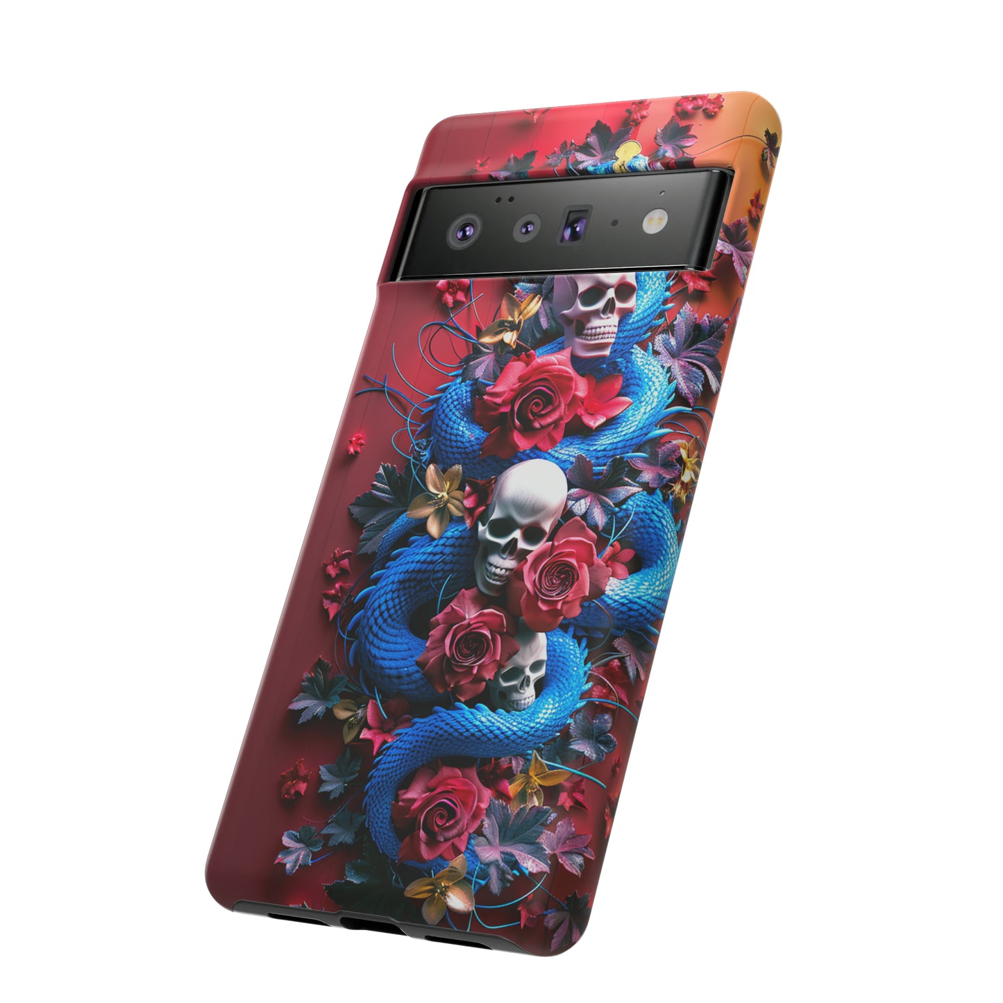 Tough Phone Case Skull and Snake