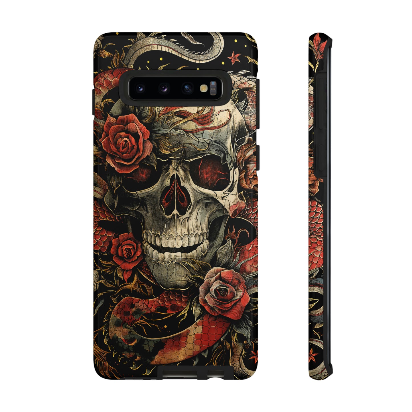 Tough Phone Case Skull and Rose 02