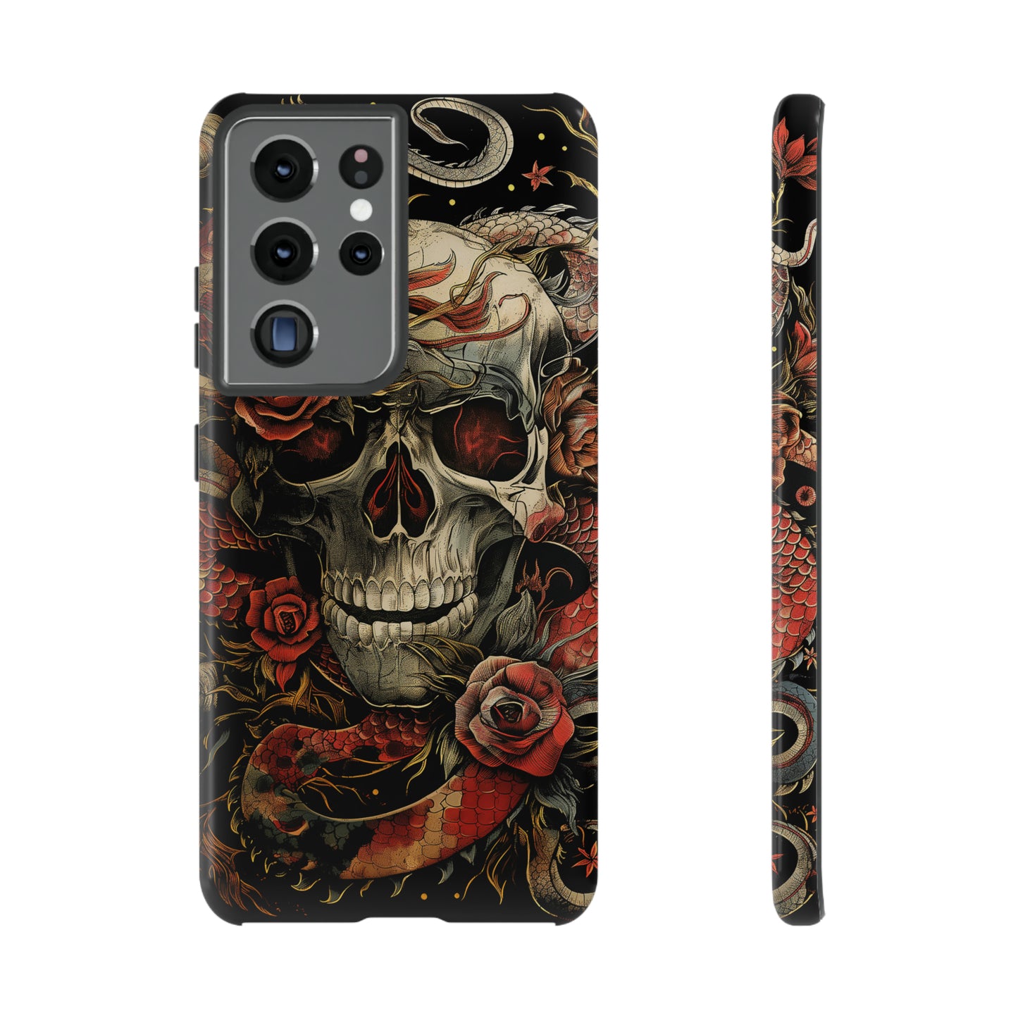 Tough Phone Case Skull and Rose 02