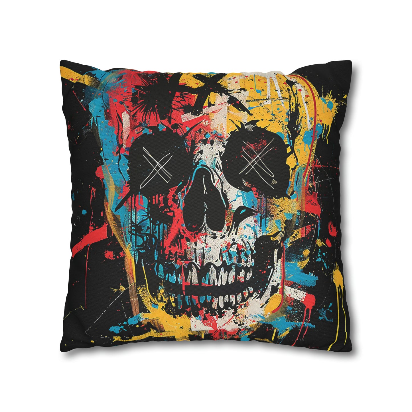 Spun Polyester Square Pillow Graphic Skull