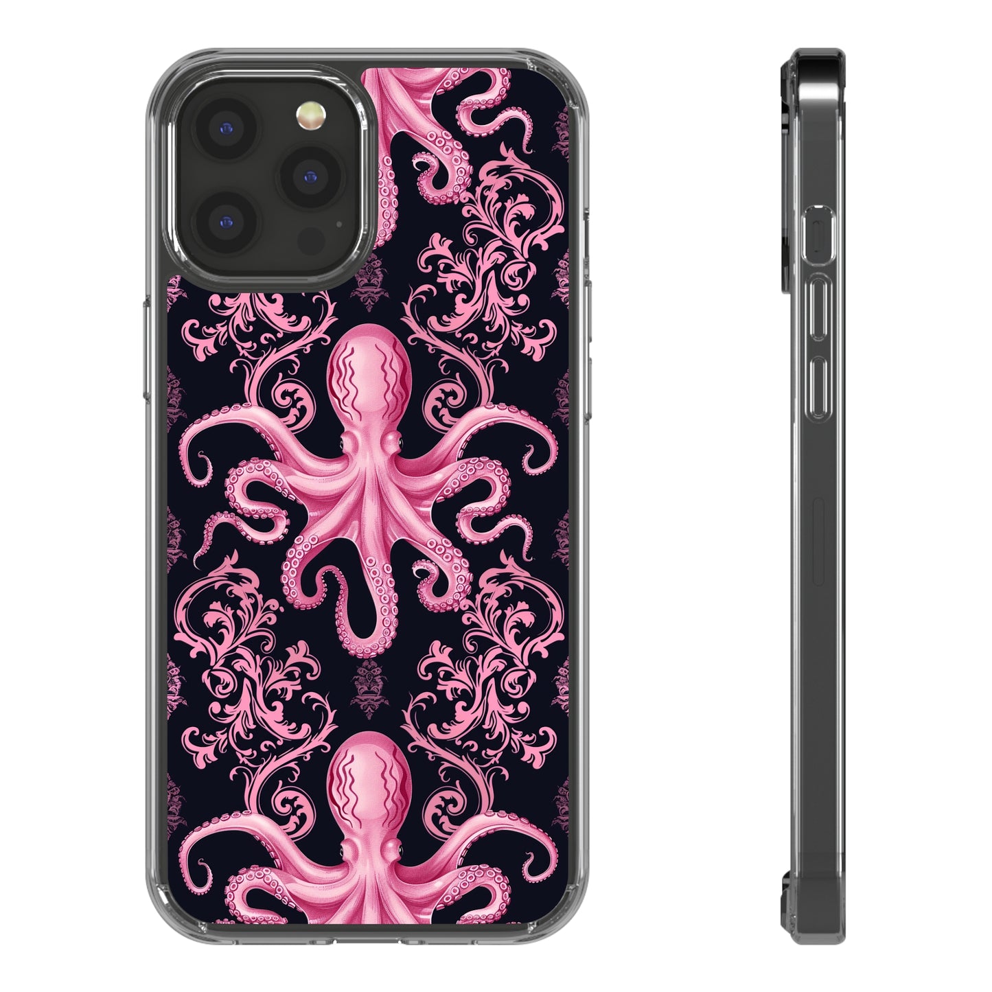 Clear Phone Cases Pink Octopus