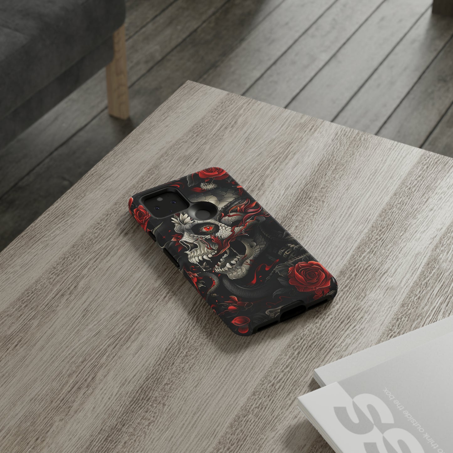 Tough Phone Case Skull and Rose 03