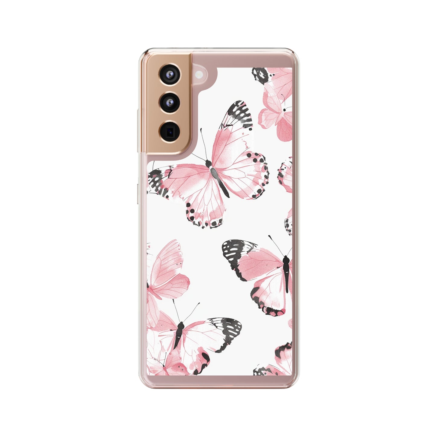 Clear Phone Cases Pink Butterfly