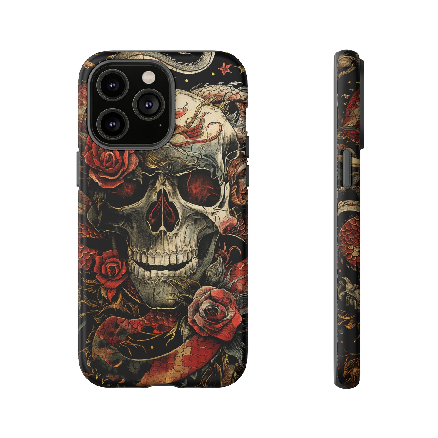 Tough Phone Case Skull and Rose 02