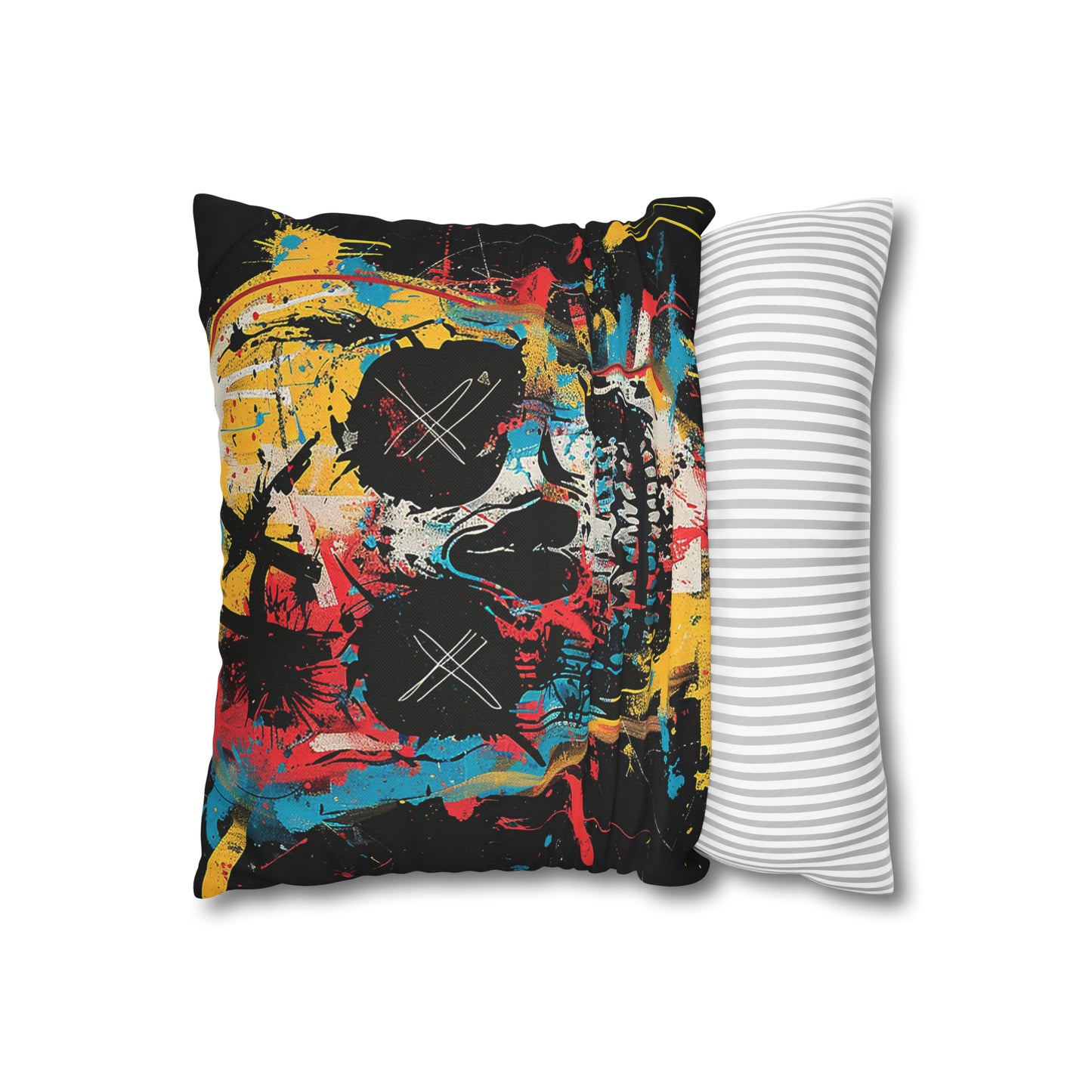 Spun Polyester Square Pillow Graphic Skull