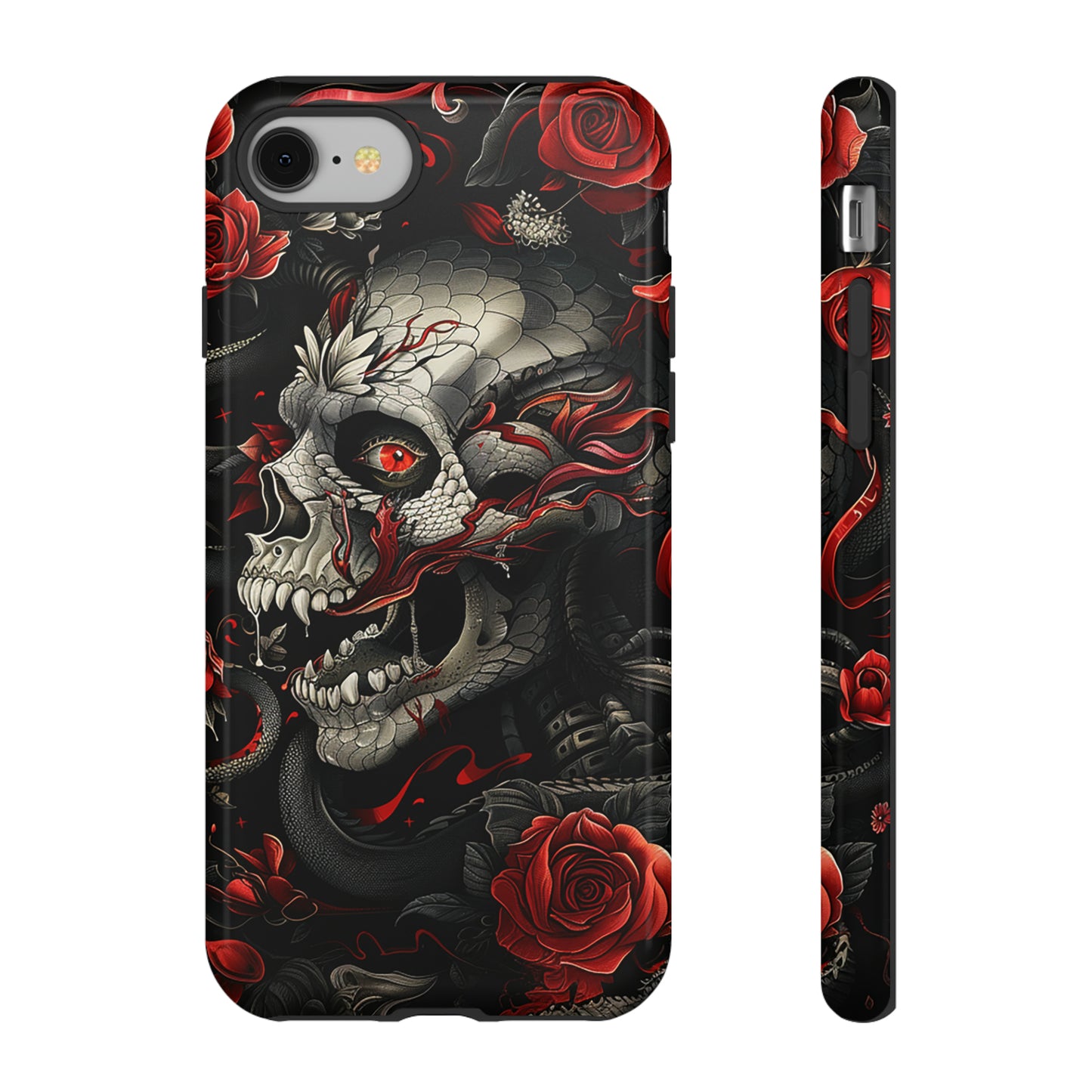 Tough Phone Case Skull and Rose 03