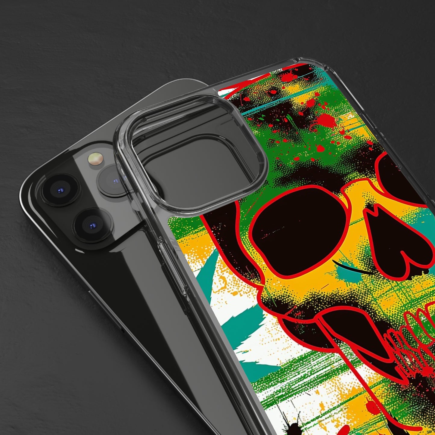 Clear Phone Cases Graphic Skull Cannabis