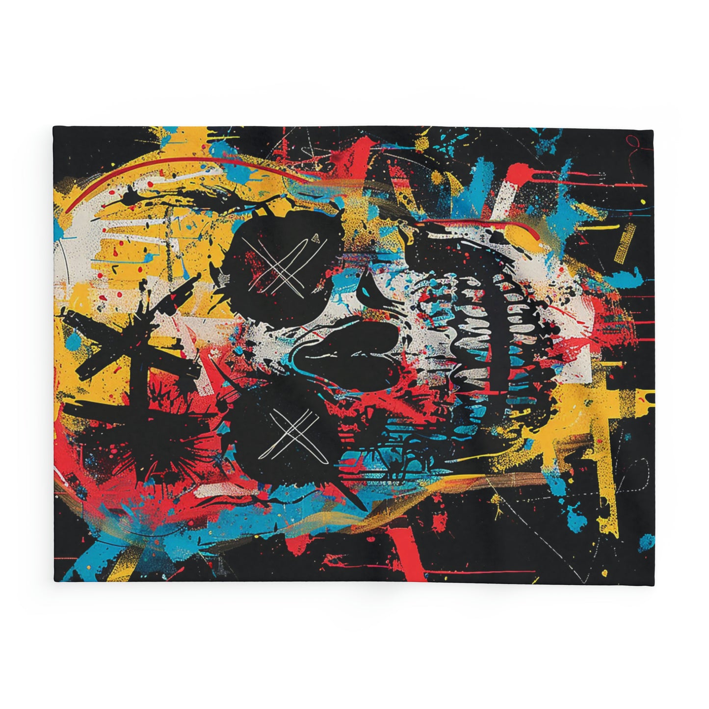 Arctic Fleece Blanket Graphic Graffiti Skull