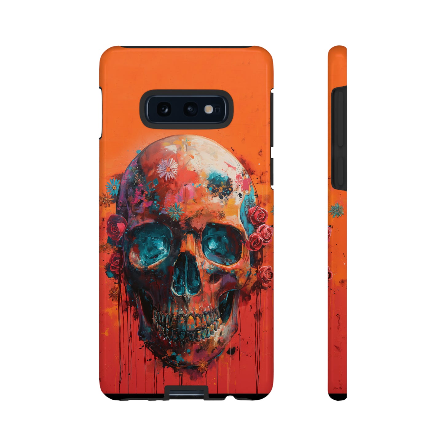 Tough Phone Case Orange Skull