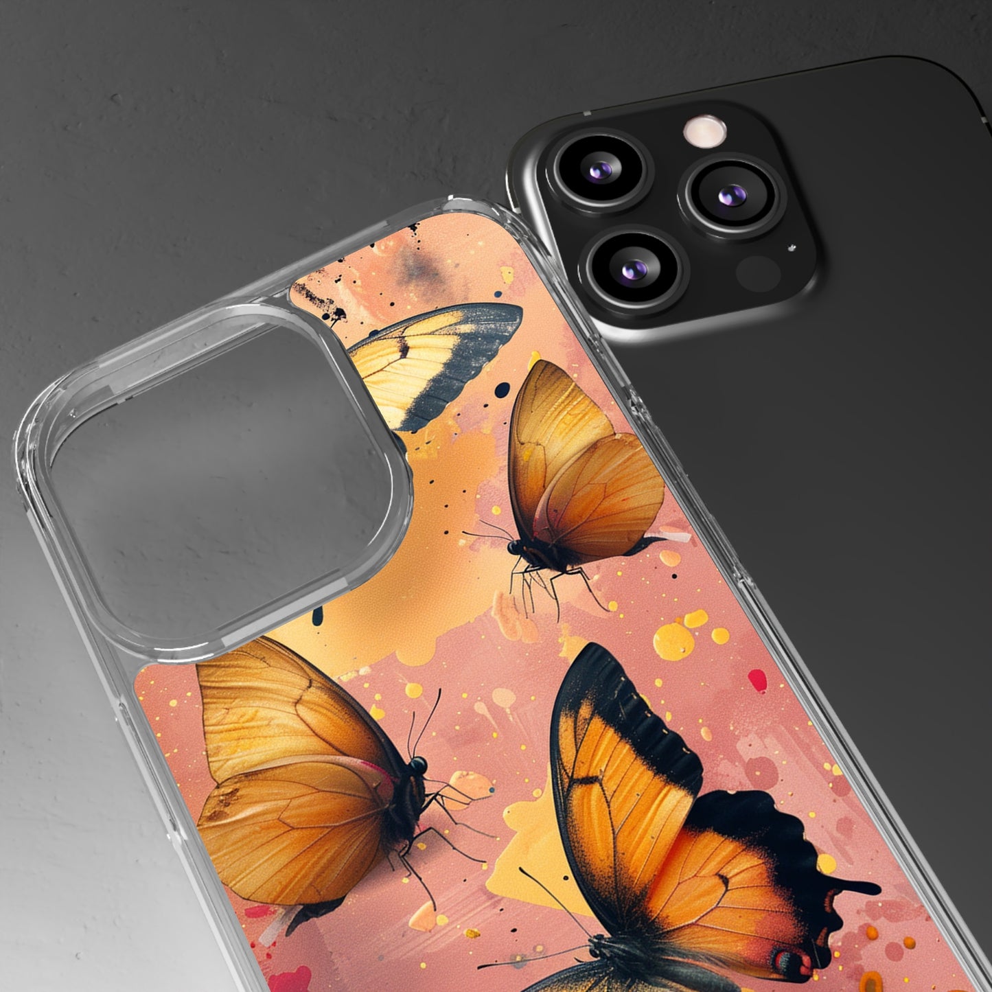 Clear Phone Cases Pink Butterflies