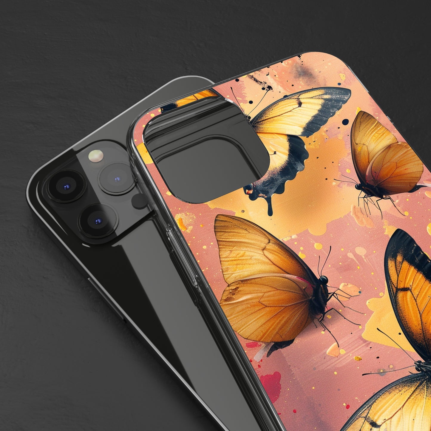 Clear Phone Cases Pink Butterflies