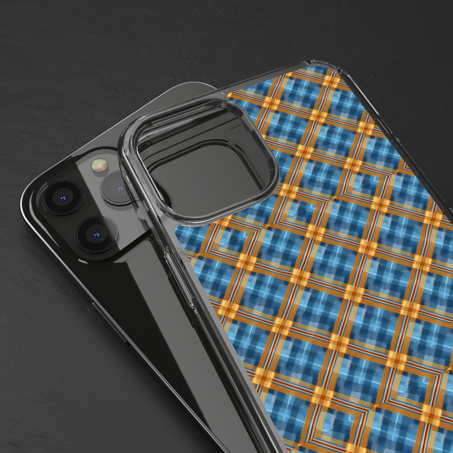 Clear Phone Cases Plaid Design