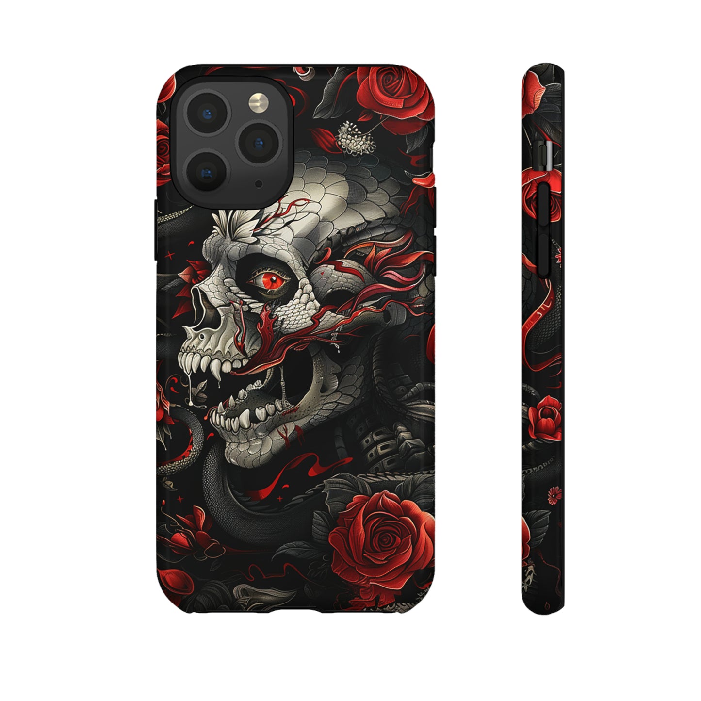 Tough Phone Case Skull and Rose 03