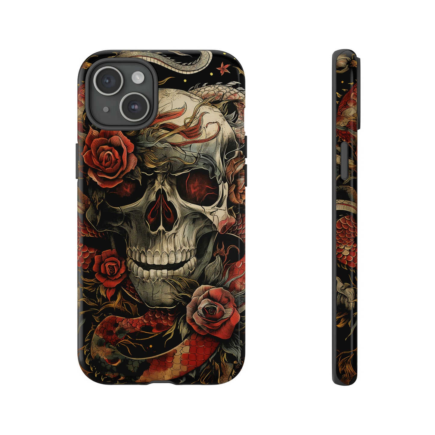 Tough Phone Case Skull and Rose 02