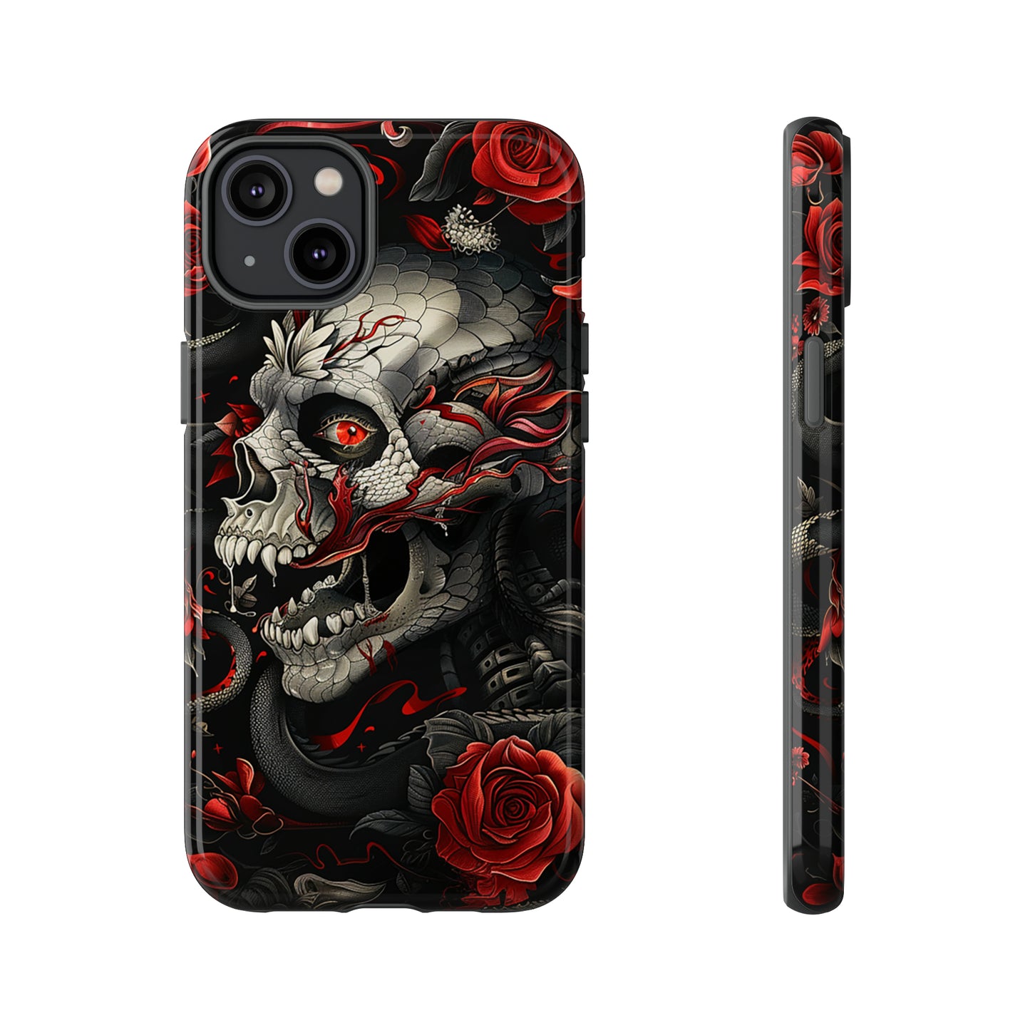 Tough Phone Case Skull and Rose 03