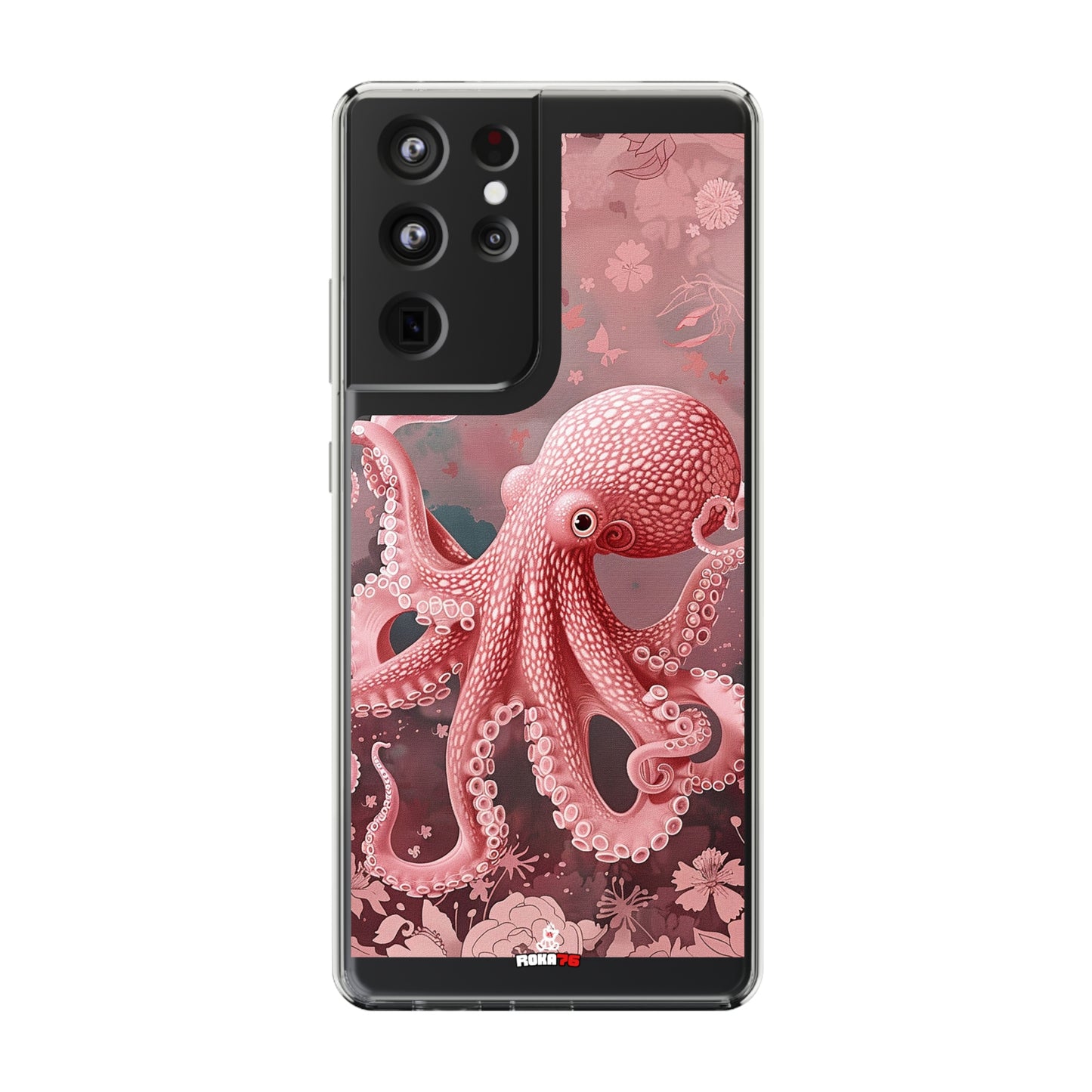 Clear Phone Cases Pink Octopus