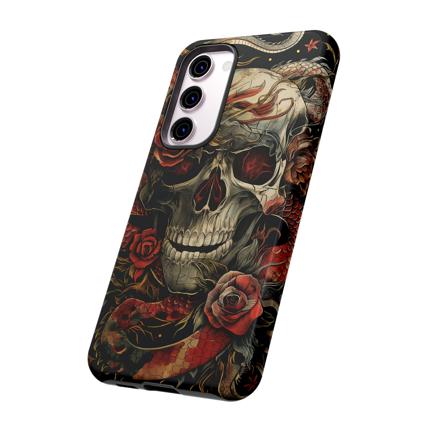 Tough Phone Case Skull and Rose 02