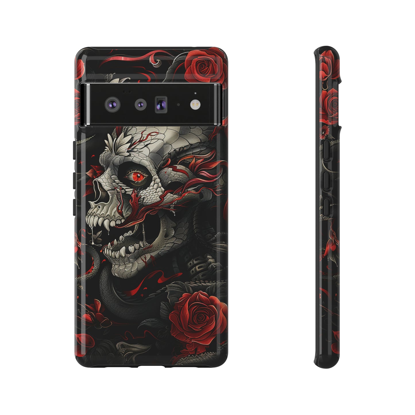 Tough Phone Case Skull and Rose 03