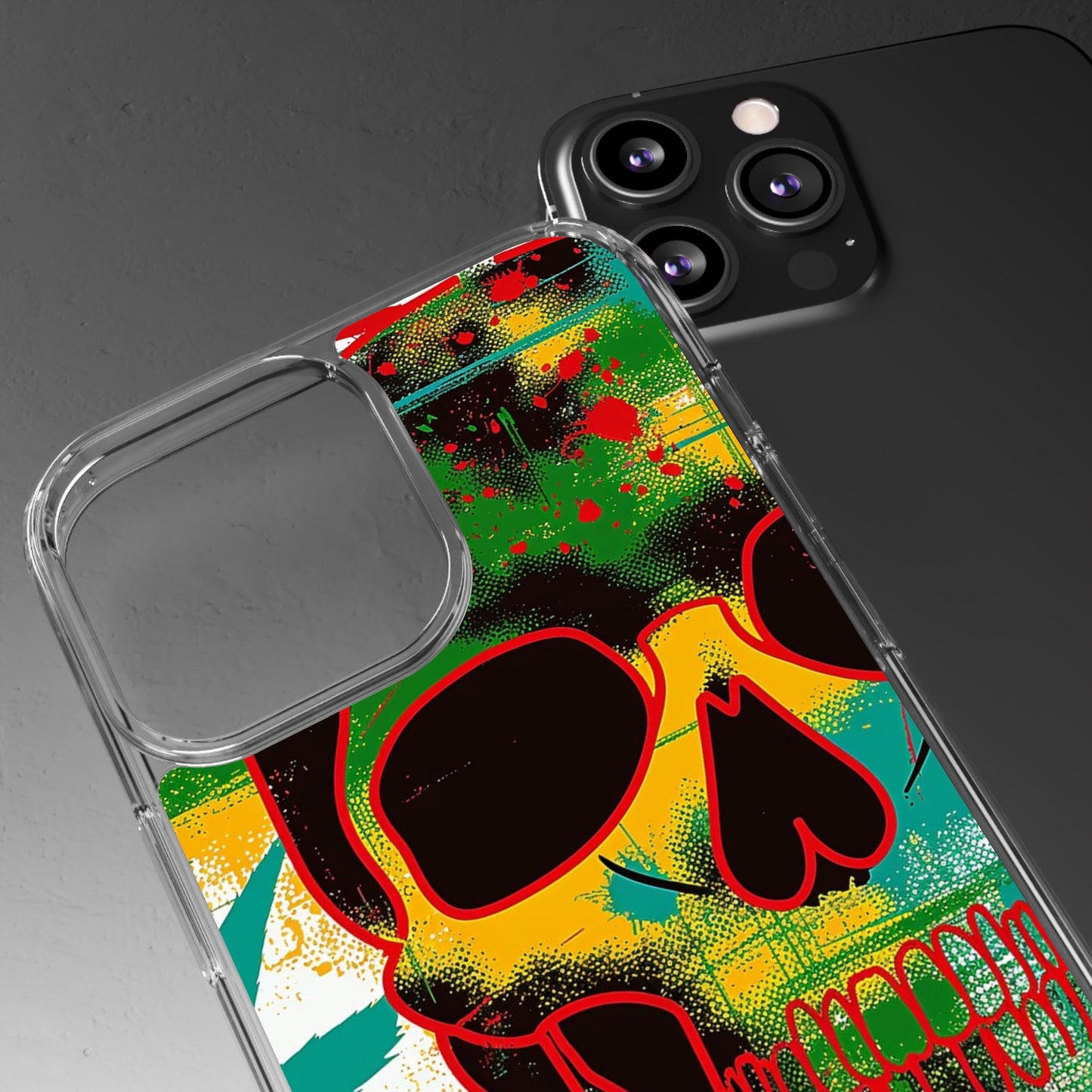 Clear Phone Cases Graphic Skull Cannabis