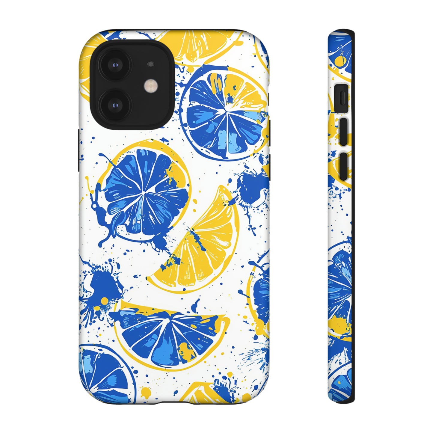 Tough Phone Case Lemon Blue and Yellow