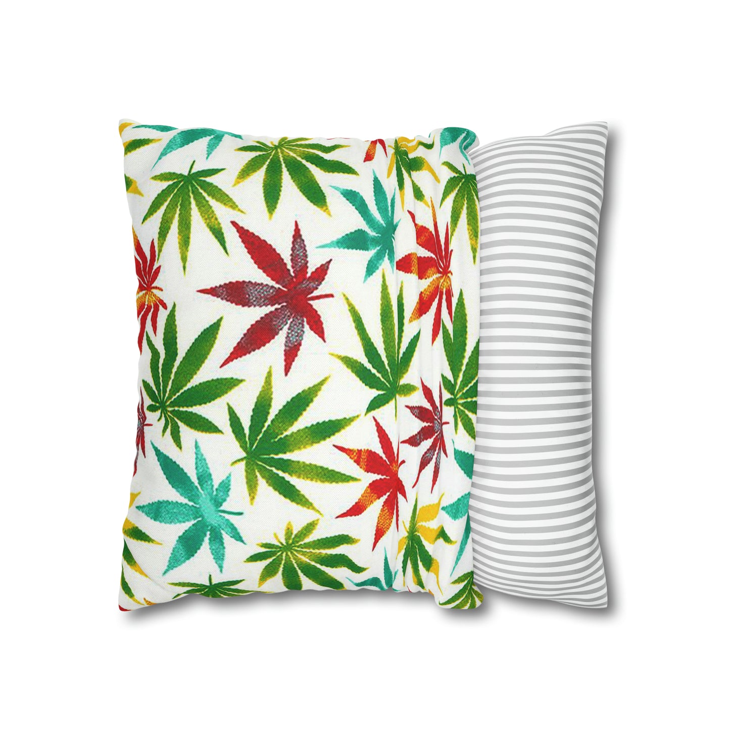 Spun Polyester Square Pillow Cannabis