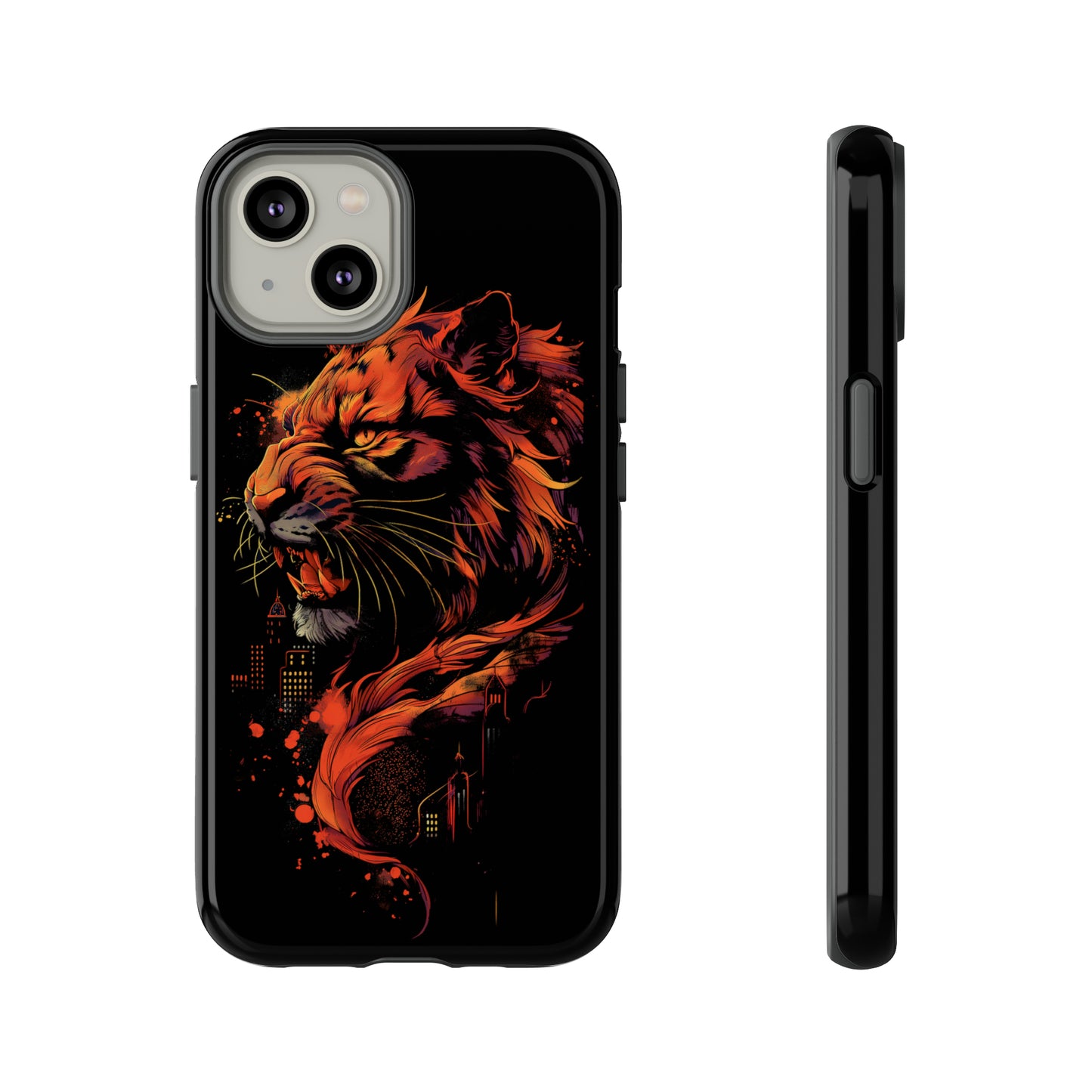 Tough Phone Case Tiger Orange and Black