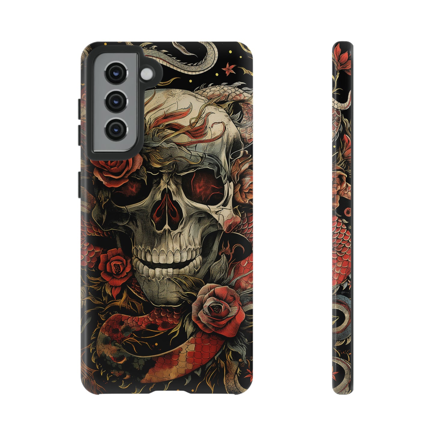 Tough Phone Case Skull and Rose 02