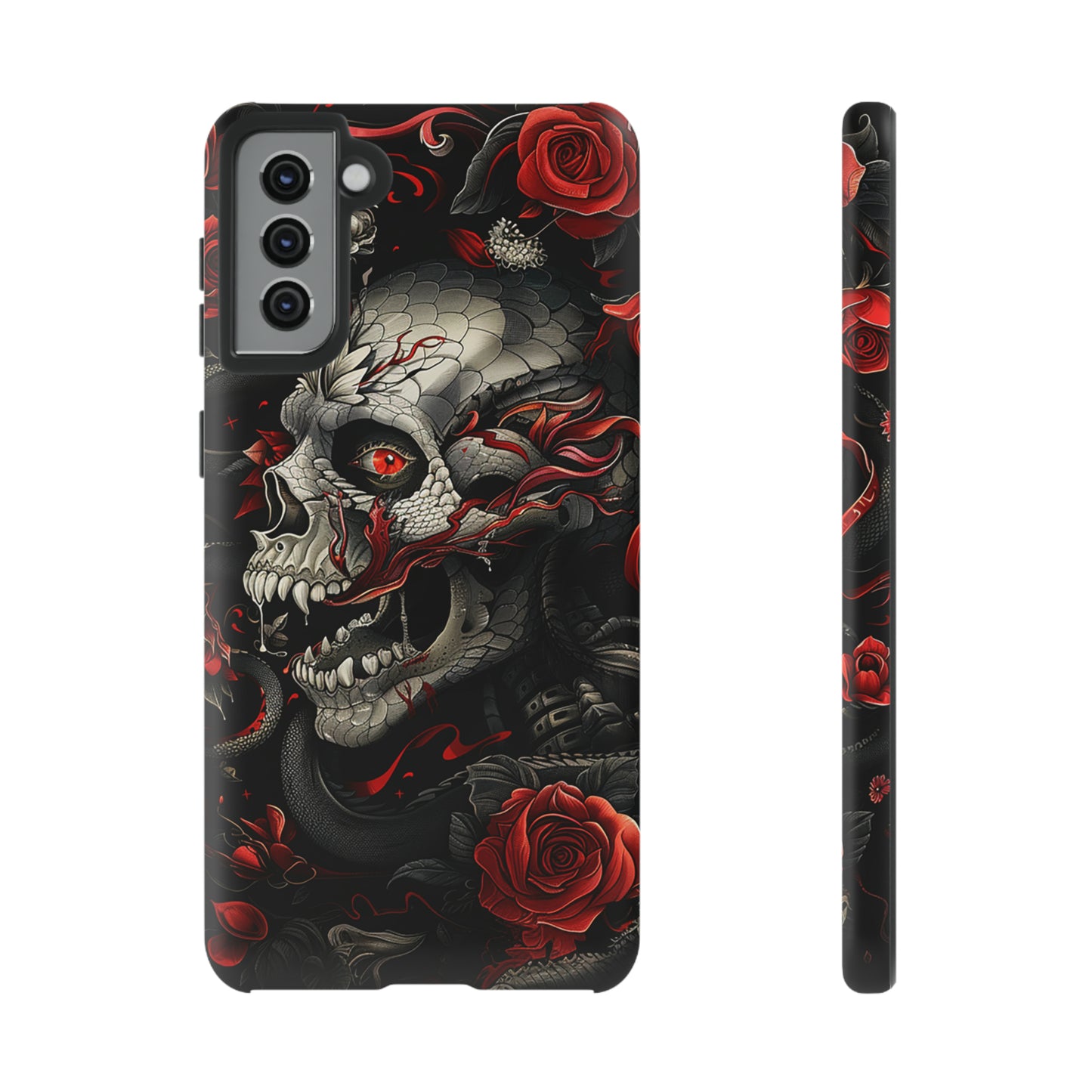 Tough Phone Case Skull and Rose 03