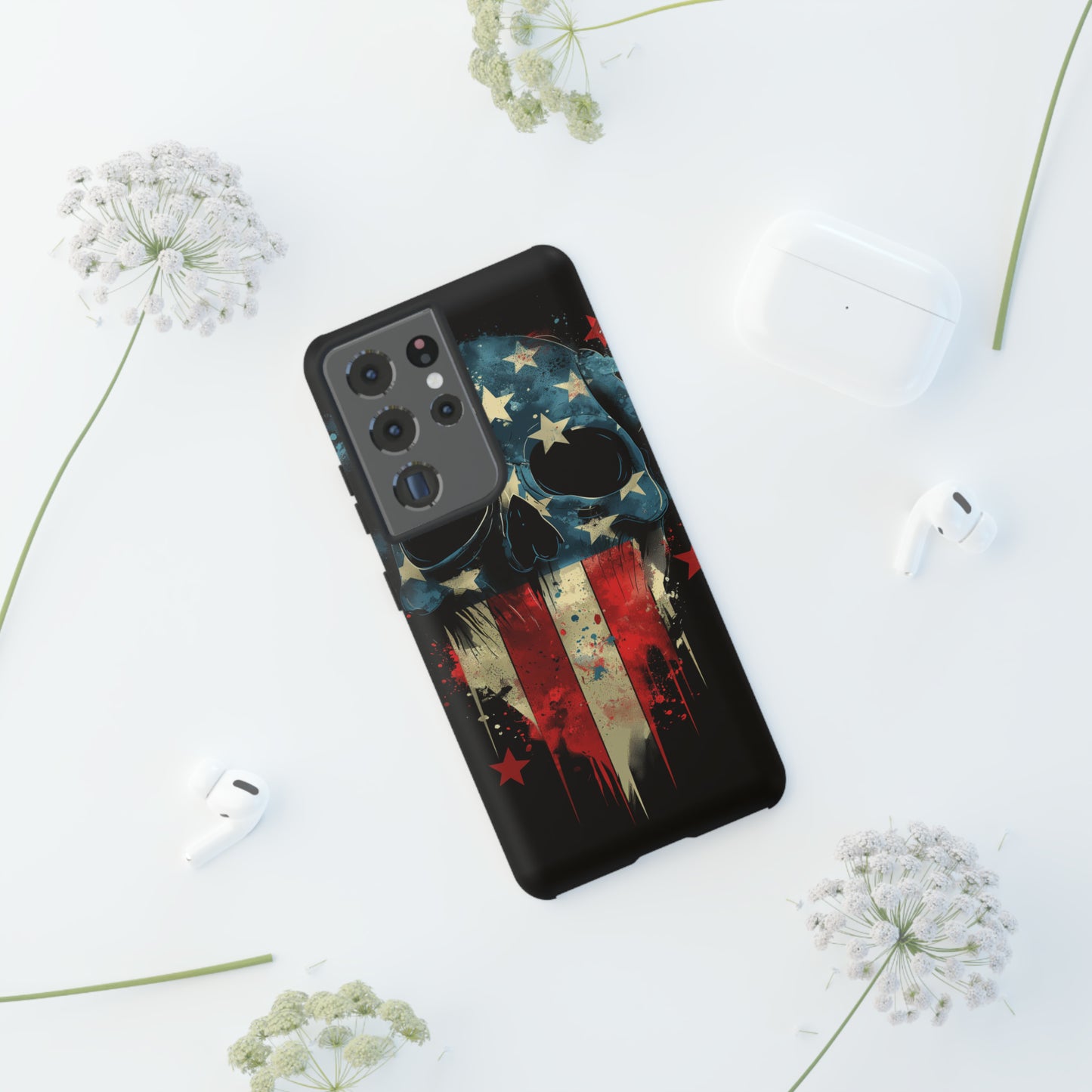 Tough Phone Cases Skull and Flag