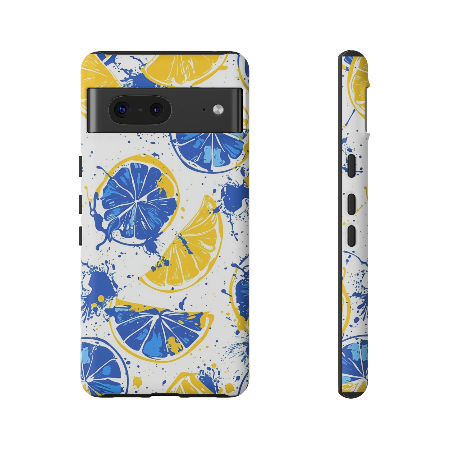 Tough Phone Case Lemon Blue and Yellow