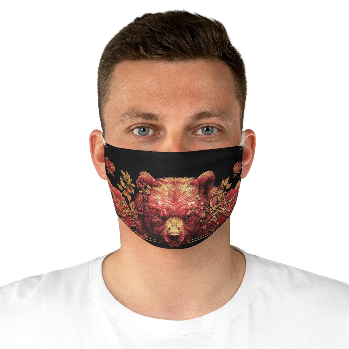 Fabric Face Mask Pink Bear