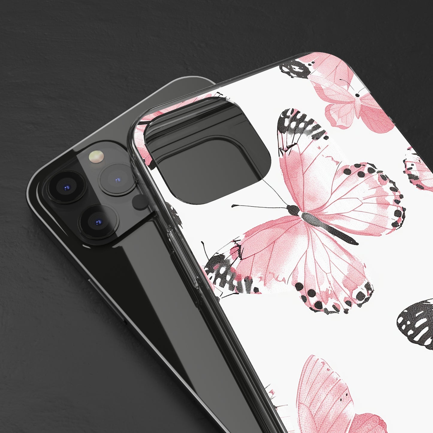 Clear Phone Cases Pink Butterfly