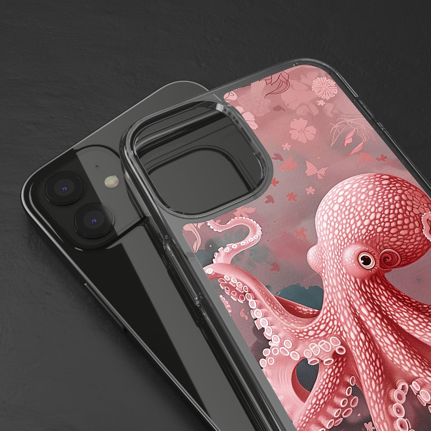 Clear Phone Cases Pink Octopus