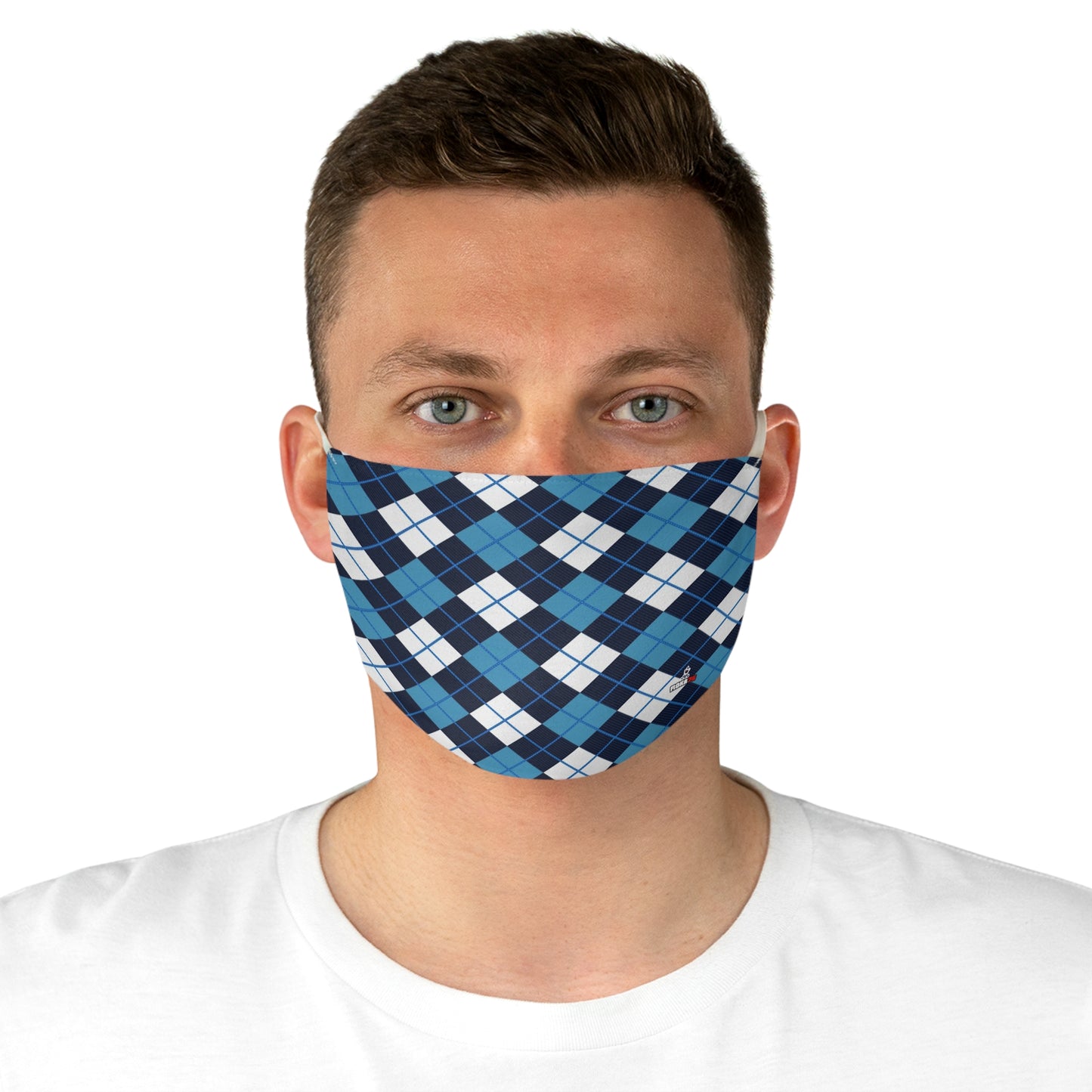 Fabric Face Mask Graphic Blue White