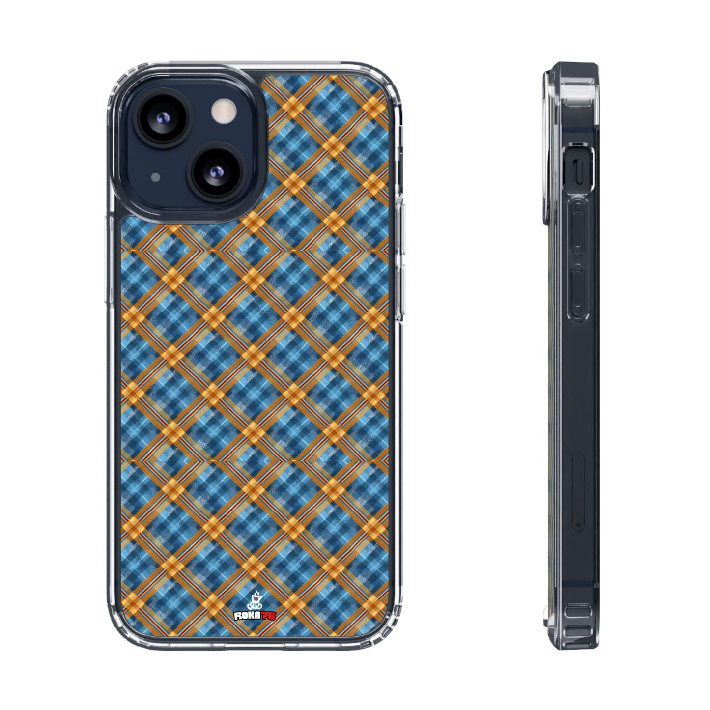 Clear Phone Cases Plaid Design