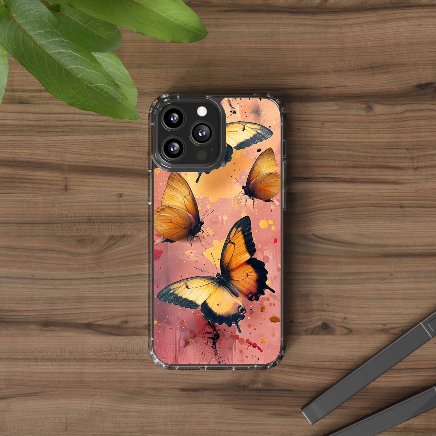 Clear Phone Cases Pink Butterflies