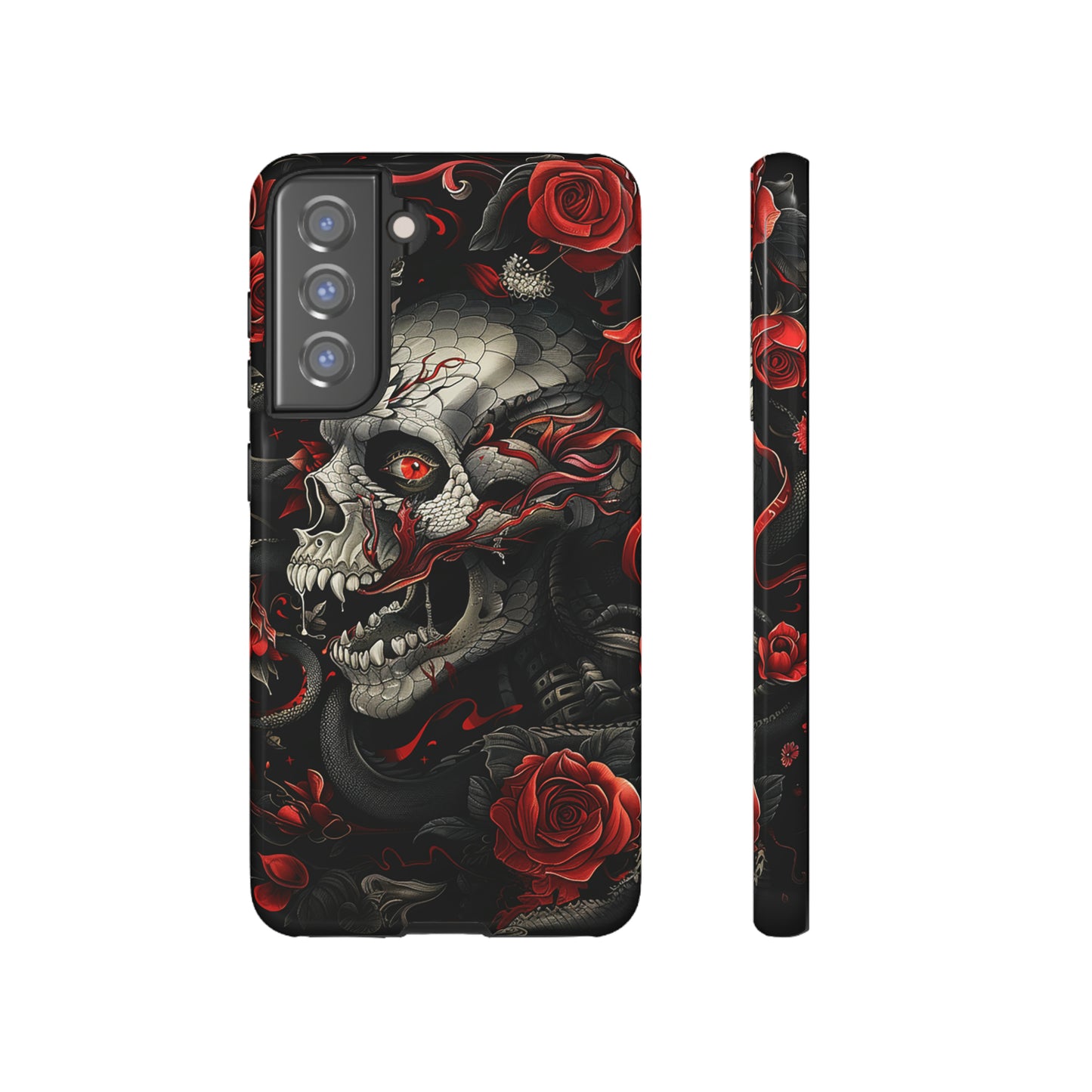 Tough Phone Case Skull and Rose 03