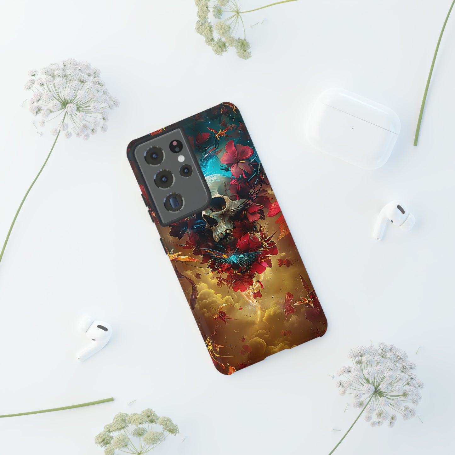 Tough Phone Cases Eternal Bloom Skull