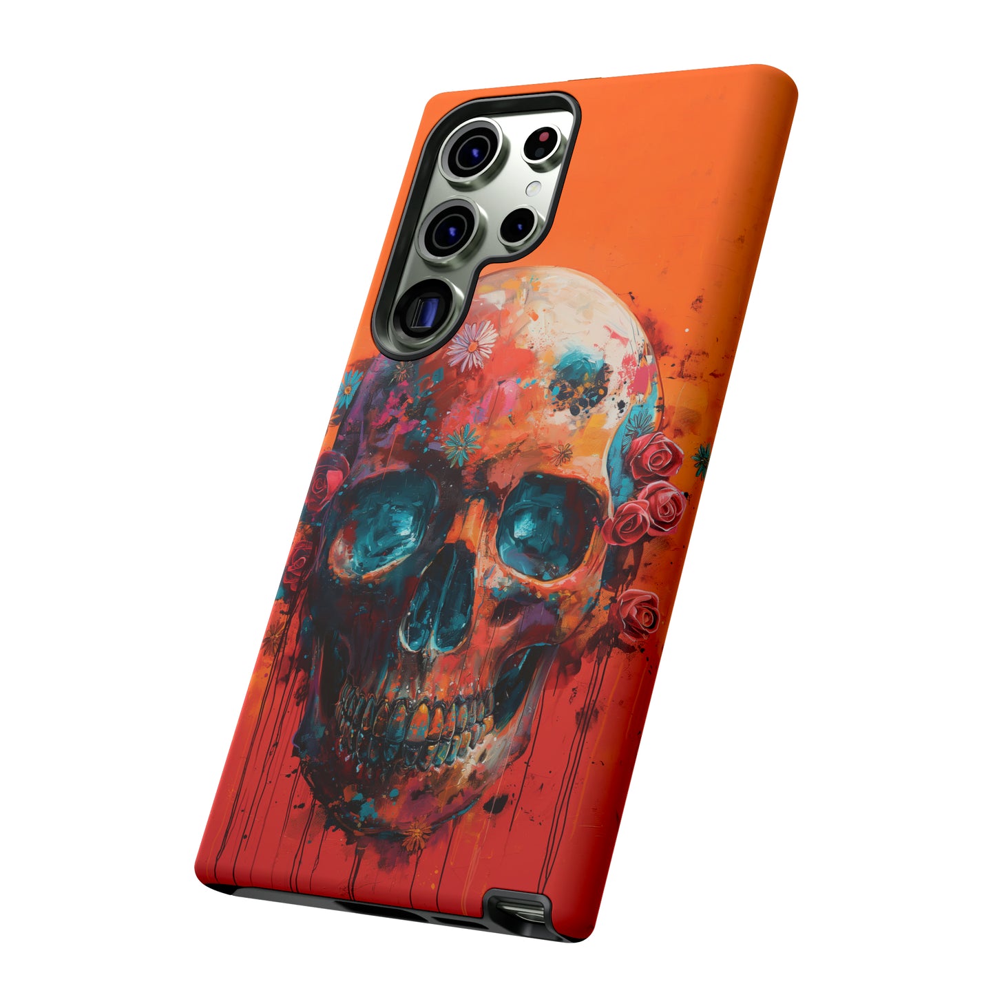 Tough Phone Case Orange Skull