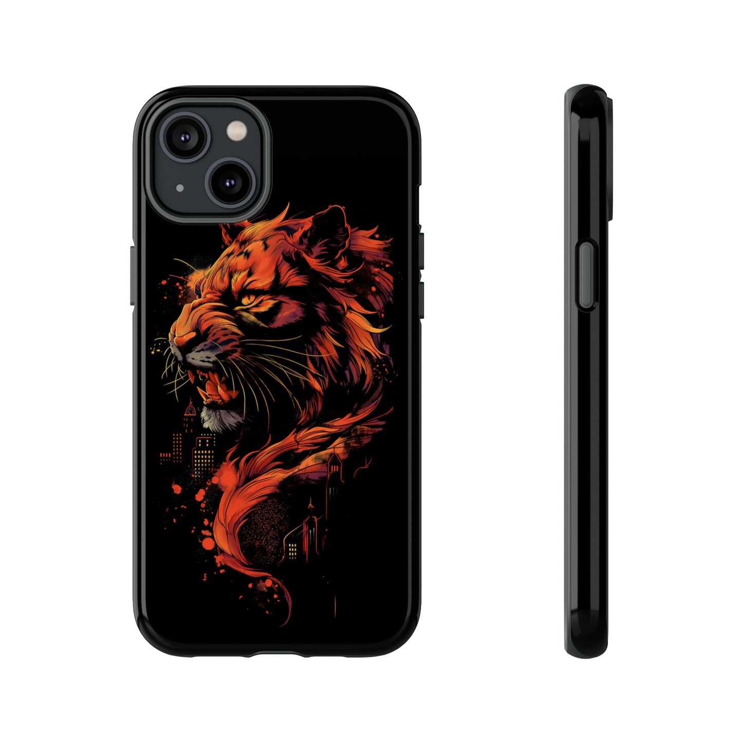 Tough Phone Case Tiger Orange and Black