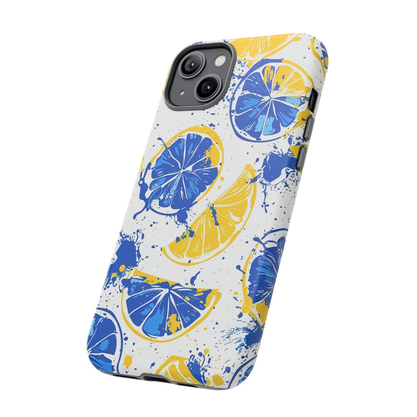 Tough Phone Case Lemon Blue and Yellow