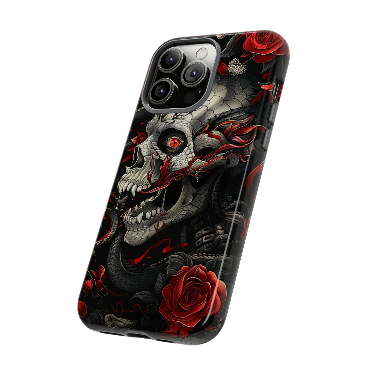 Tough Phone Case Skull and Rose 03