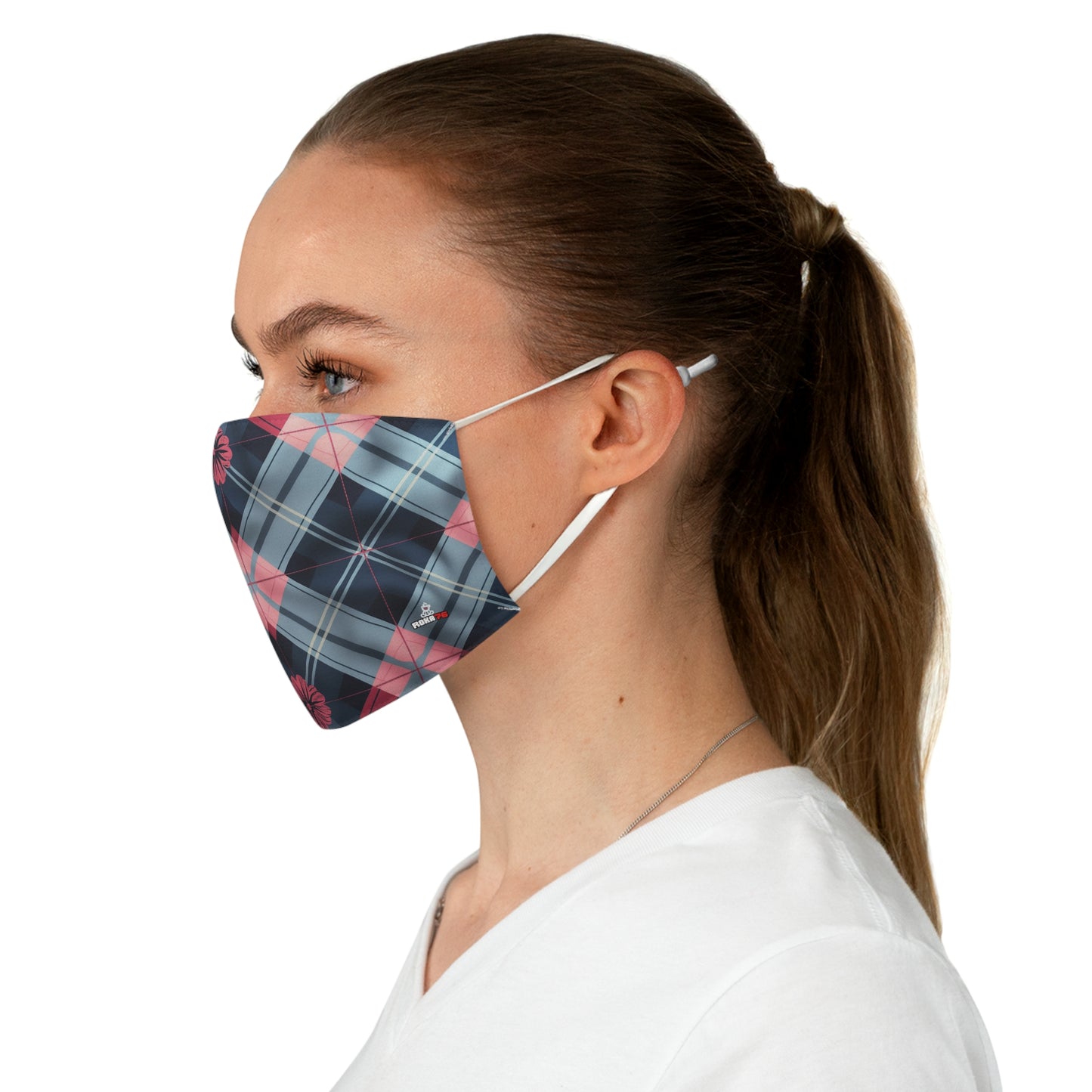 Fabric Face Mask Graphic Blue Pink