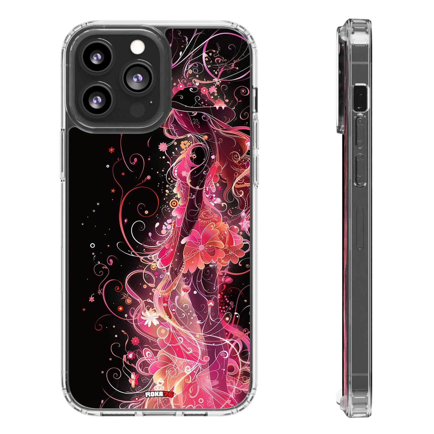 Clear Phone Cases Graphic Pink Lady