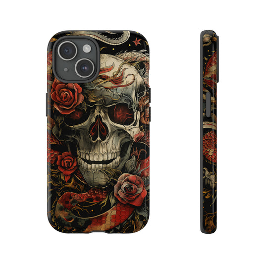 Tough Phone Case Skull and Rose 02