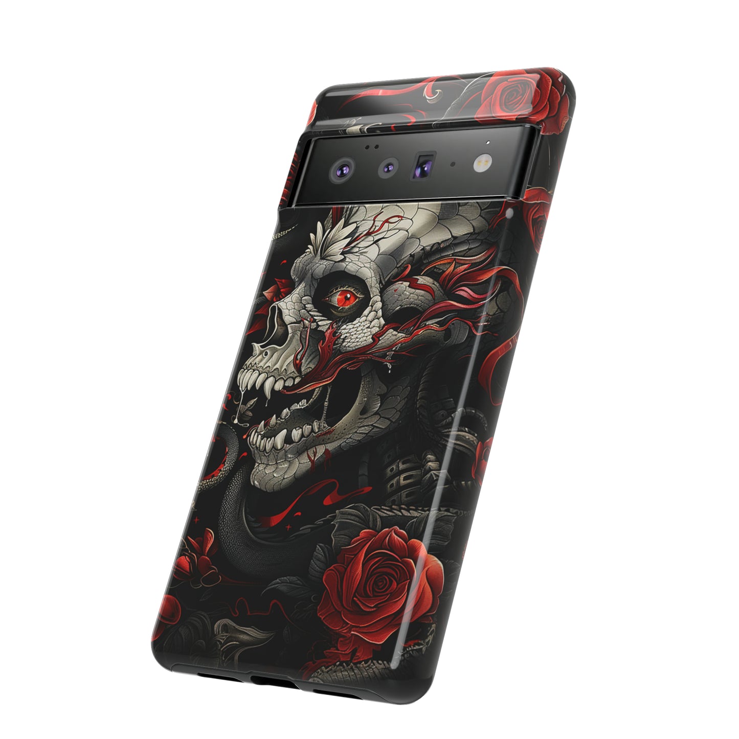 Tough Phone Case Skull and Rose 03