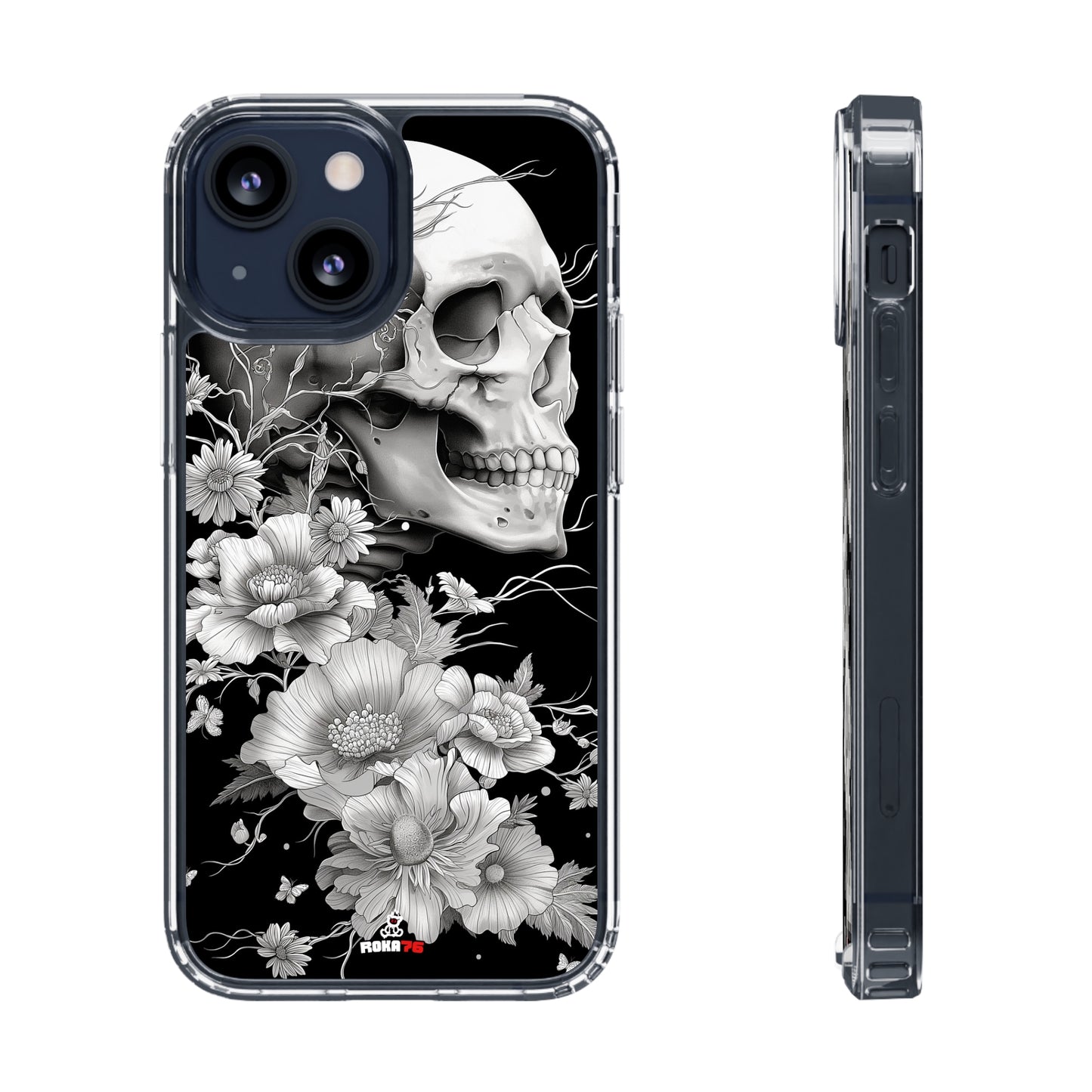 Clear Phone Cases White Skull